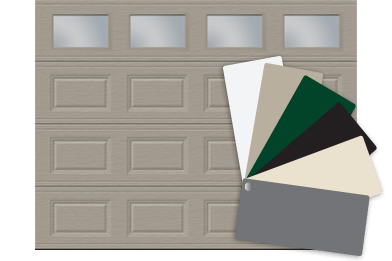 Garage door with colour swatch